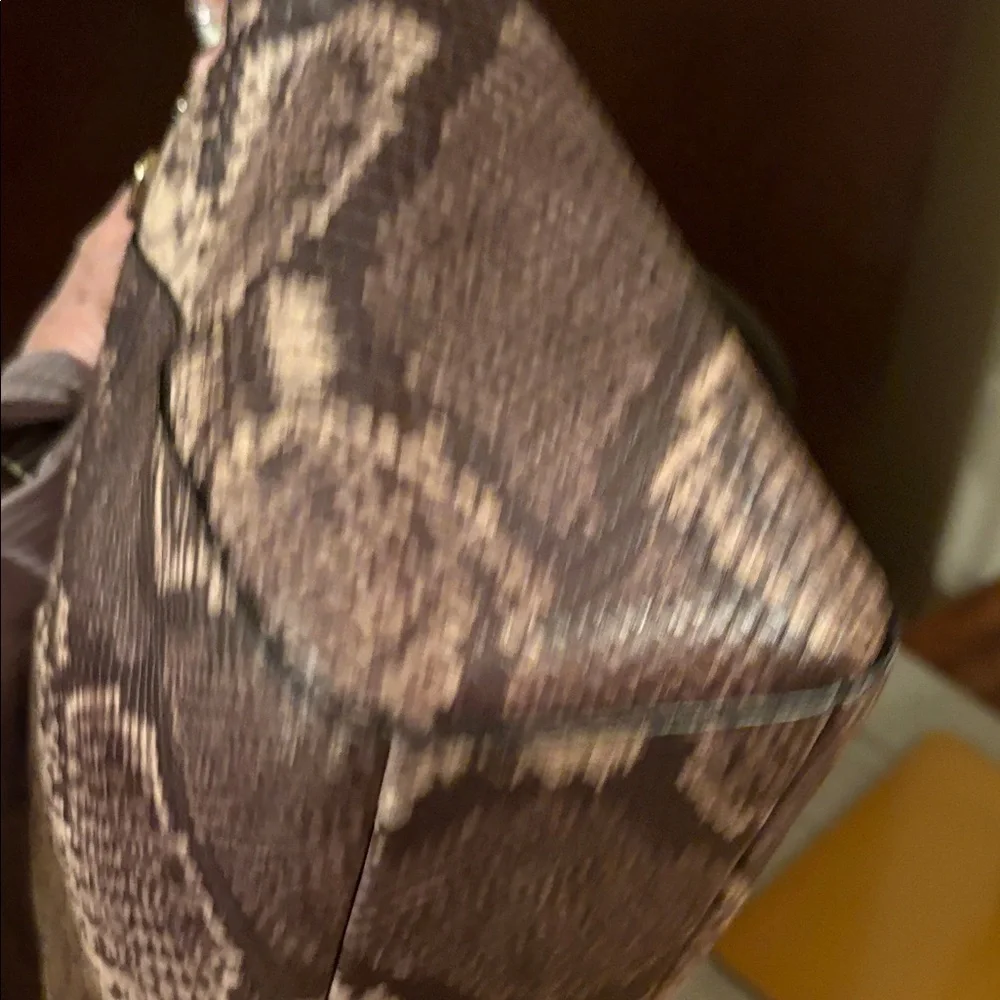 Coach Kelsey Python Pattern Taupe,Brown and Black cross body
